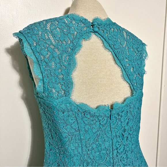 Adrianna Papell Turquoise Lace Cocktail Dress 4 - Picture 6 of 12